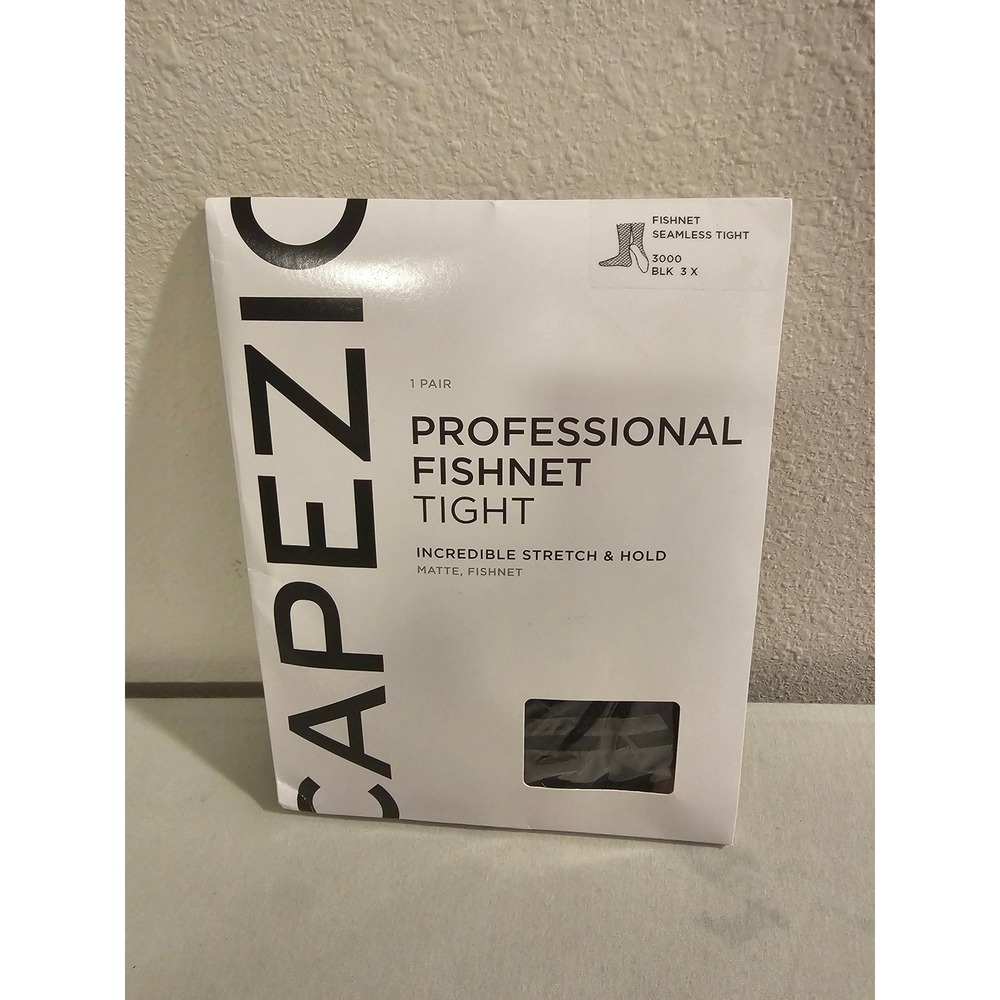 Capezio 3X Professional Fishnet Tight Black Matte Seamless 3000
